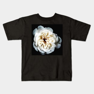 White Rose on Black Kids T-Shirt